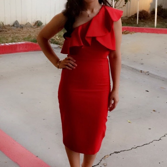 Zara red midi dress - Picture 2 of 5